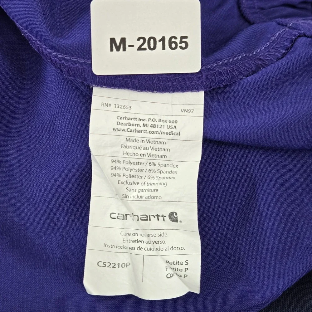 Carhartt Women Scrub Pants PETITE S Purple Cargo Force Flared 26